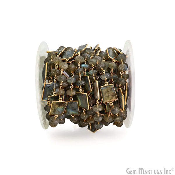 Labradorite Connector Bezel Chain,...