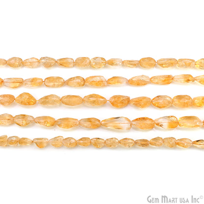 Citrine Tumble Beads Free Form Drilled Beads 8-11X15-25mm Waist Beads, Rondelle Bead Strand 13 Inch