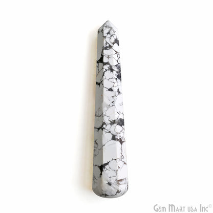 Howlite Gemstone Jumbo Tower Crystal Tower Obelisk Healing Meditation Gemstones 4-5 Inch