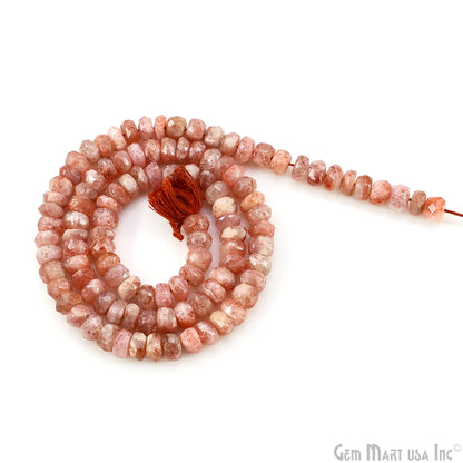 Strawberry Quartz Faceted Round Drilled Beads 4-6mm Waist Beads, Rondelle Bead Strand 13 Inch