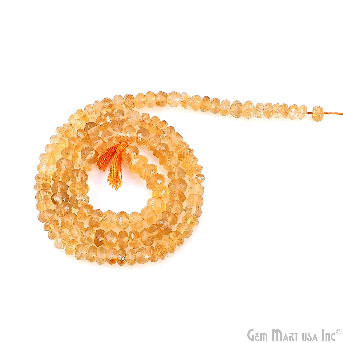 Citrine Faceted Round Drilled Beads 2-4mm Waist Beads, Rondelle Bead Strand 13 Inch