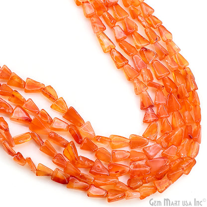 Carnelian Smooth Triangle Drilled Beads 4-7mm Waist Beads, Rondelle Bead Strand 14 Inch