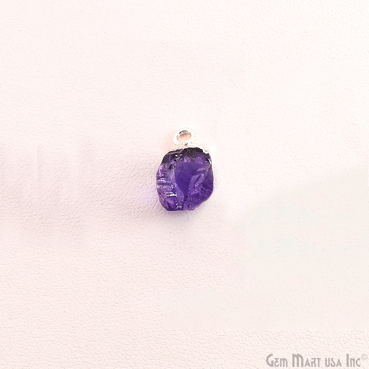 Rough Amethyst Freeform Silver Electroplated Single Bail Gemstone Connector