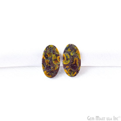 Fruit Jasper Oval Shape 25x15mm Loose Gemstone For Earring Pair