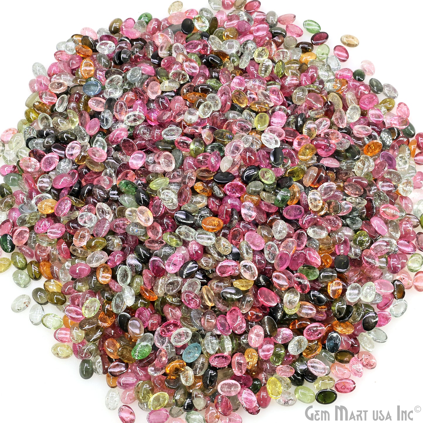 Multi Tourmaline Wholesale Gemstones, 100% Natural Semi-Precious Gems, Multi Color Cabochons Loose Gems, 6x4mm, Oval, 5 Carats