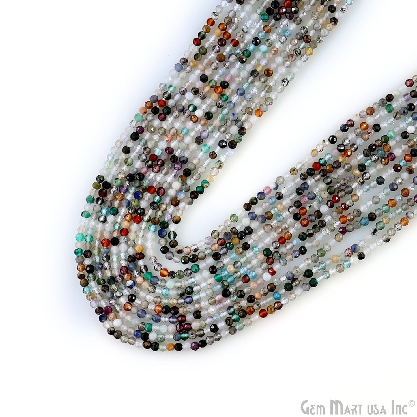 Rondelle Beads, 12-13 Inch Bead Strands, Natural Strung Gemstone, 2-2.5mm, Faceted, GemMartUSA (70000)