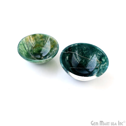 Natural Aventurine Mini Carved Gemstone Bowl Cup 2 inch