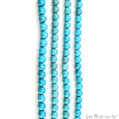 Turquoise Smooth Round Drilled Beads 11-12mm Waist Beads, Rondelle Bead Strand 16 Inch