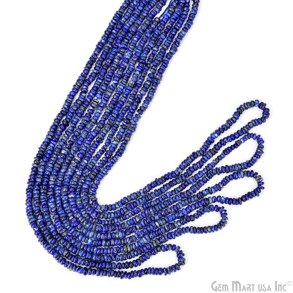 Lapis Rondelle Beads, 17 Inch Gemstone Strands, Drilled Strung Nugget Beads, Faceted Round, 3mm