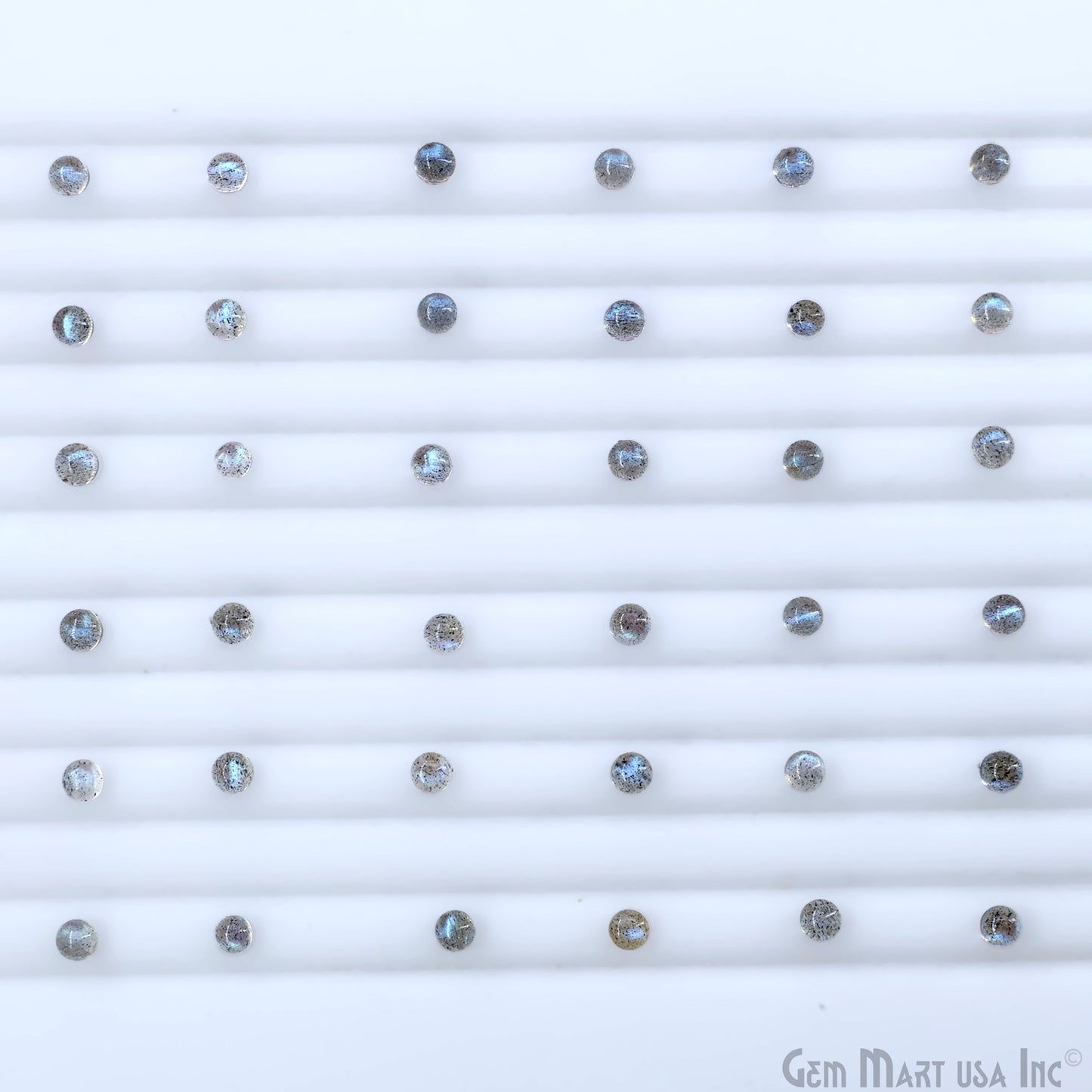 Labradorite Wholesale Gemstones, 100% Natural Semi-Precious Gems, Blue Flash Cabochon Loose Gems, 3mm, Round, 10PC Lot