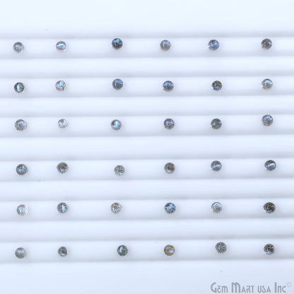 Labradorite Wholesale Gemstones, 100% Natural Semi-Precious Gems, Blue Flash Cabochon Loose Gems, 3mm, Round, 10PC Lot