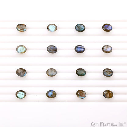 Labradorite Wholesale Gemstones, 100% Natural Semi-Precious Gems, Blue Flash Faceted Loose Gems, 7x9mm, Oval, 4PC Lot