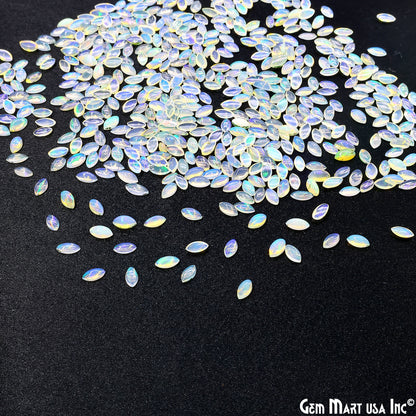 Ethiopian Opal Wholesale Gemstones, 100% Natural Precious Gems, Rainbow Cabochons Loose Gems, 3x6mm, Marquise, 10PC