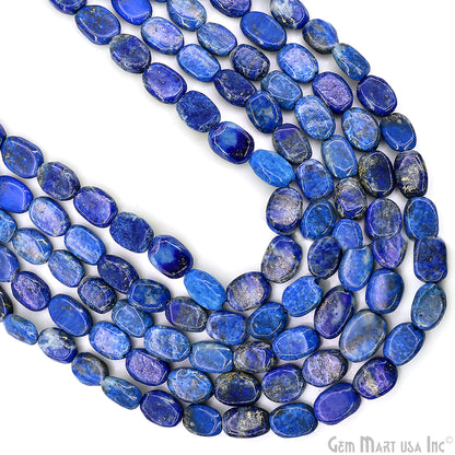 Lapis Tumble Beads Free Form Drilled Beads 9-13X6-7mm Waist Beads, Rondelle Bead Strand 13 Inch