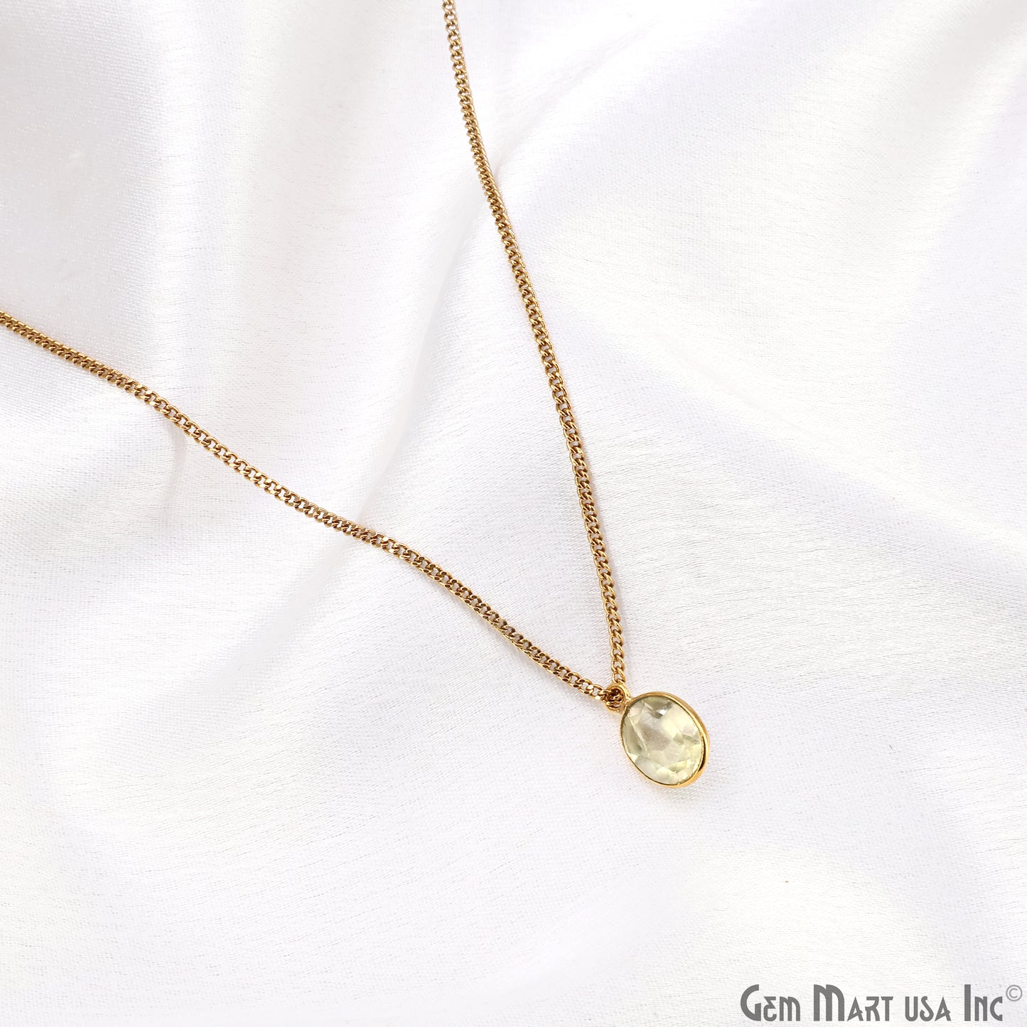 Oval 8x10mm Brilliant Cut Gold Plated Bezel Single Bail Connector