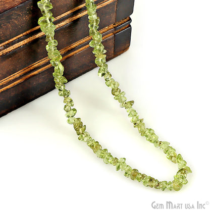 Peridot Chip Beads, 34 Inch, Natural Chip Strands, Drilled Strung Nugget Beads, 3-7mm, Polished, GemMartUSA (CHPD-70001)