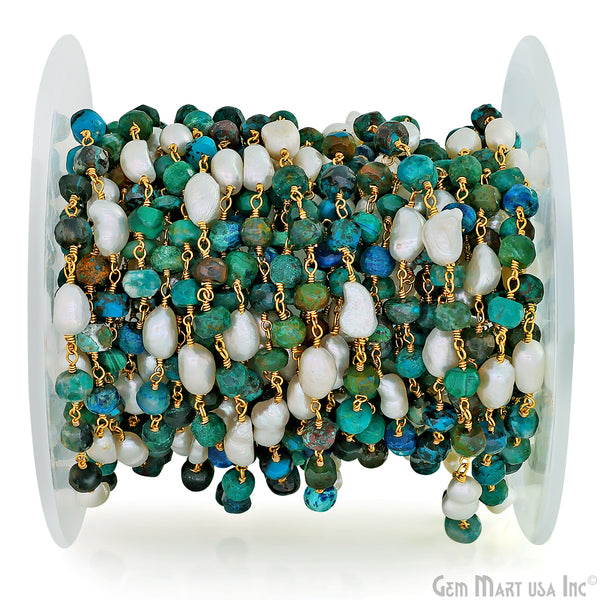 Chrysocolla and Pearl Rondelle...