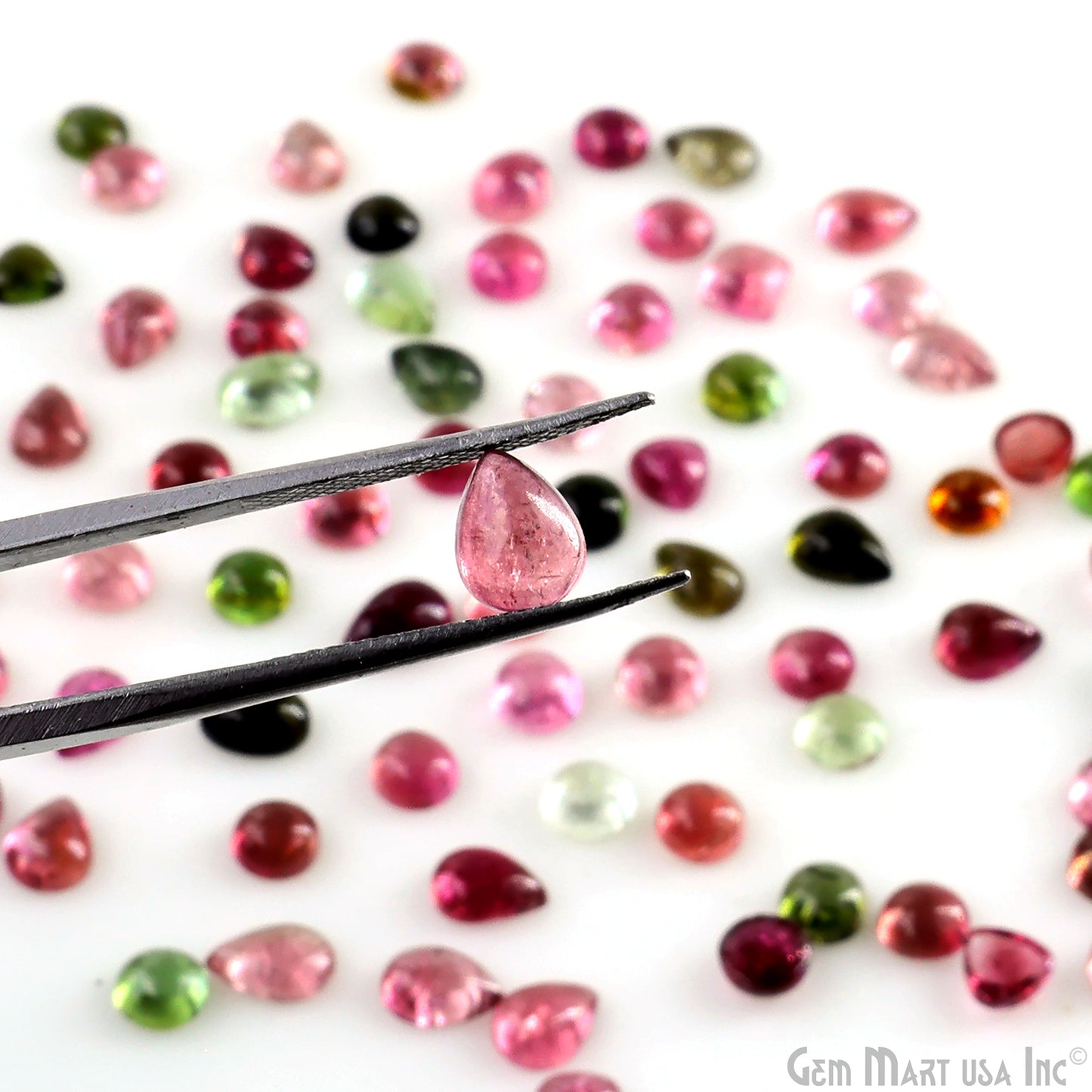 Multi Tourmaline Round & Pears Cabochon, 5-7mm, 5 Carats, 100% Natural Cabochon Loose Gems, Wholesale Gemstones