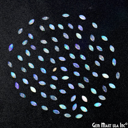 Ethiopian Opal Wholesale Gemstones, 100% Natural Precious Gems, Rainbow Cabochons Loose Gems, 3x6mm, Marquise, 10PC