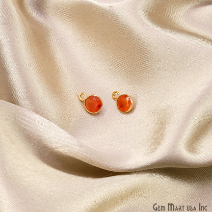 Round 6mm Brilliant Cut Gold Plated Bezel Single Bail Gemstone Connector