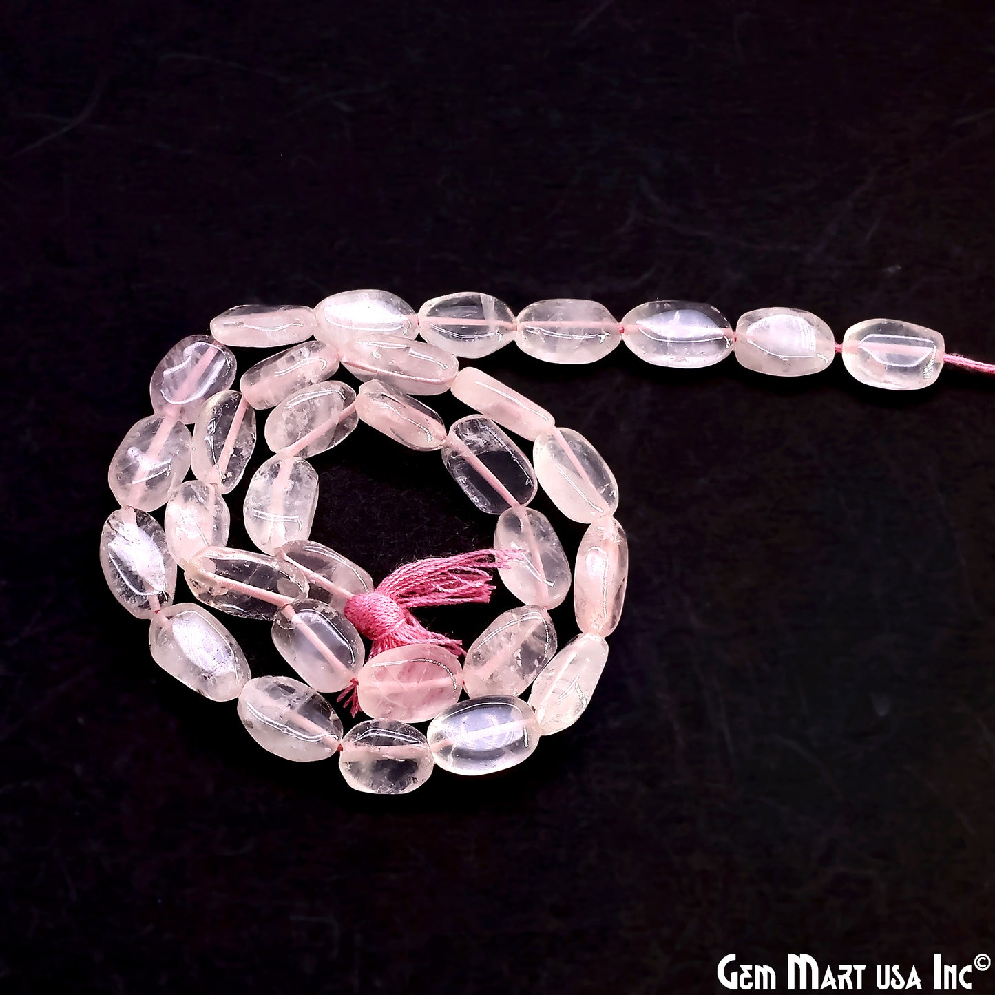 Rose Quartz Tumble Beads Free Form Drilled Beads 9-13X6-7mm Waist Beads, Rondelle Bead Strand 13 Inch