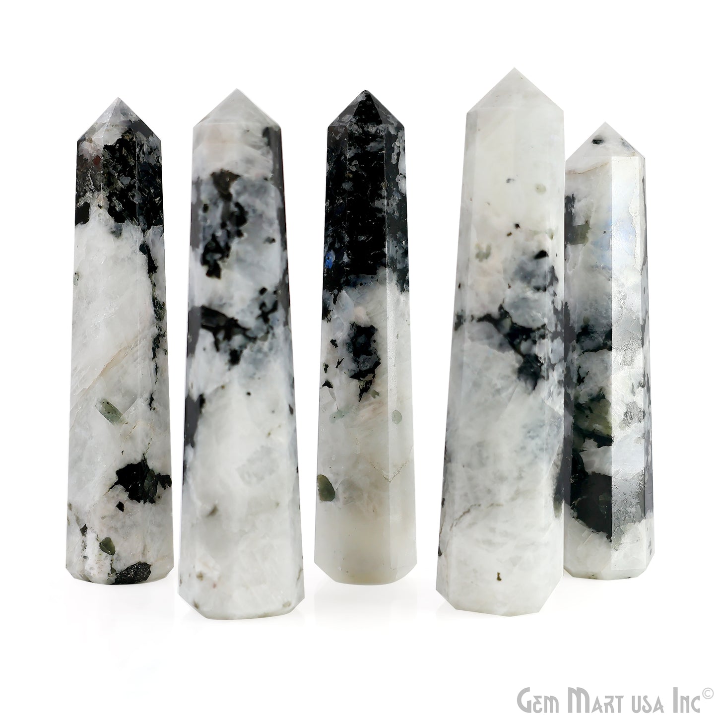 Rainbow Moonstone Gemstone Jumbo Tower Crystal Tower Obelisk Healing Meditation Gemstones 4-5 Inch