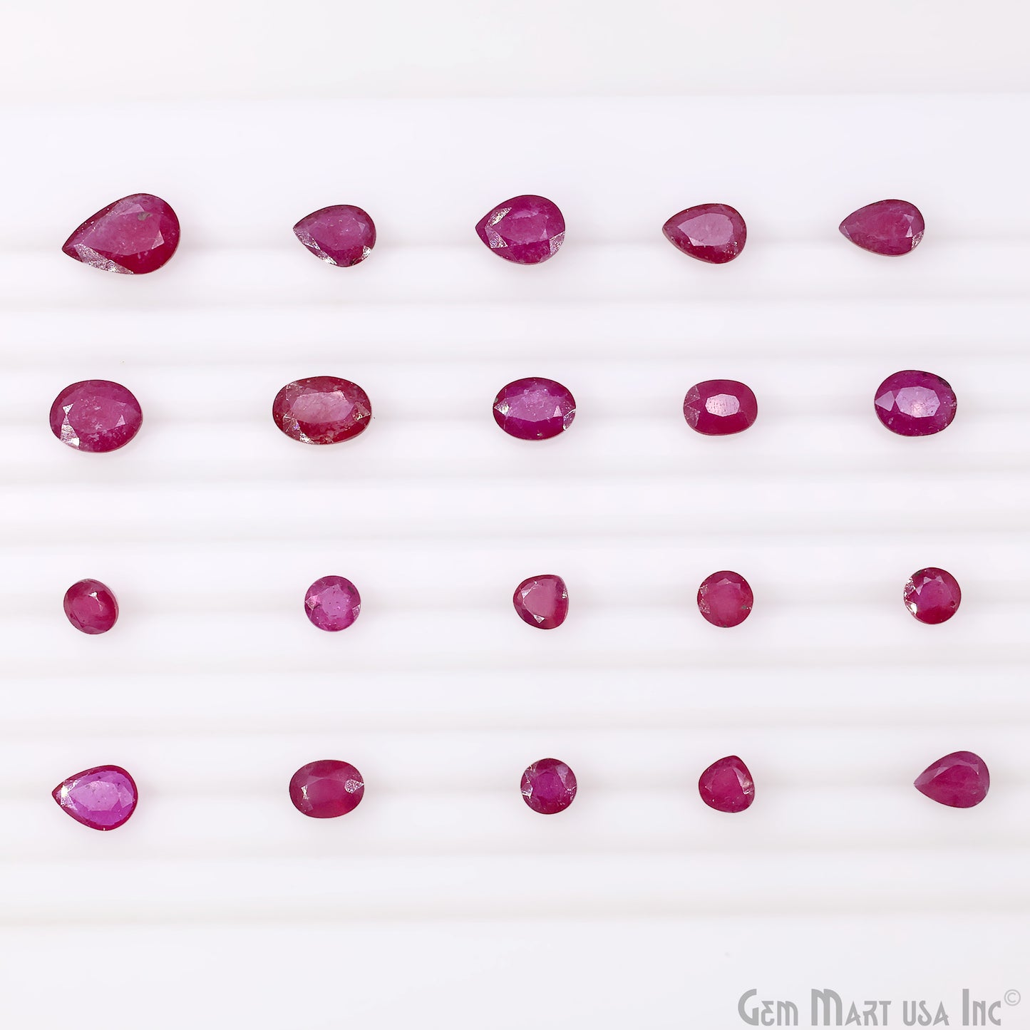 Ruby Wholesale Gemstones, 100% Natural Precious Gems, Pink Faceted Loose Gems, 4-7mm, Mix, 10 Carats