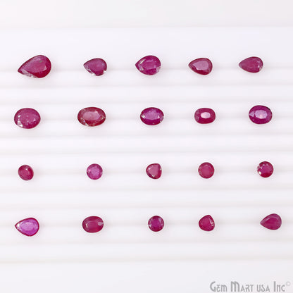 Ruby Wholesale Gemstones, 100% Natural Precious Gems, Pink Faceted Loose Gems, 4-7mm, Mix, 10 Carats