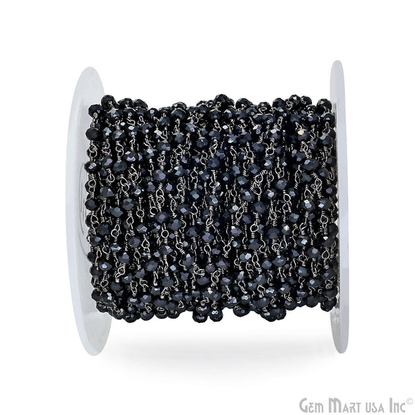 Black Chalcedony 3-3.5mm Faceted...