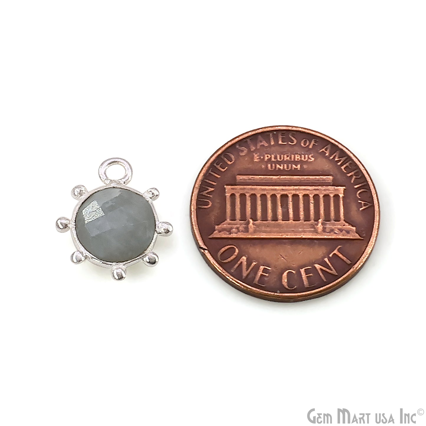 Round 13x11mm Design Bezel Single Plated Single Bail Gemstone Connector