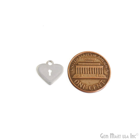 Lock Heart Charm Laser Finding Silver Plated 20mm Charm For Bracelets & Pendants