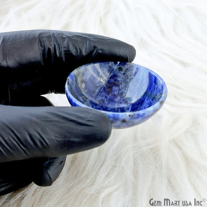 Natural Lapis Mini Carved Gemstone Bowl Cup 2 inch