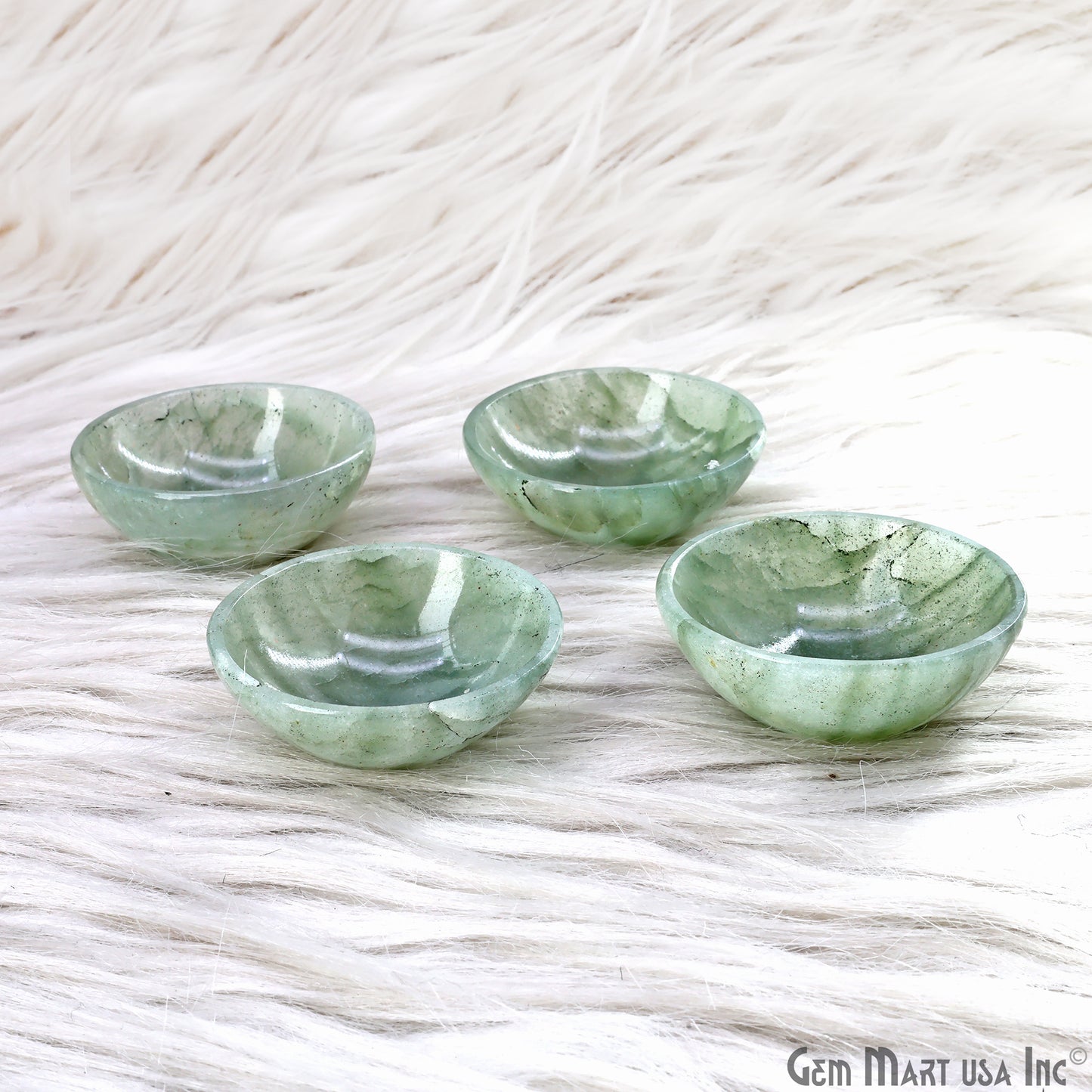 Natural Aquamarine Mini Carved Gemstone Bowl Cup 2 inch