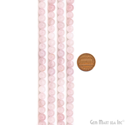 Rose Quartz Smooth Round Drilled Beads 9-10mm Waist Beads, Rondelle Bead Strand 13 Inch