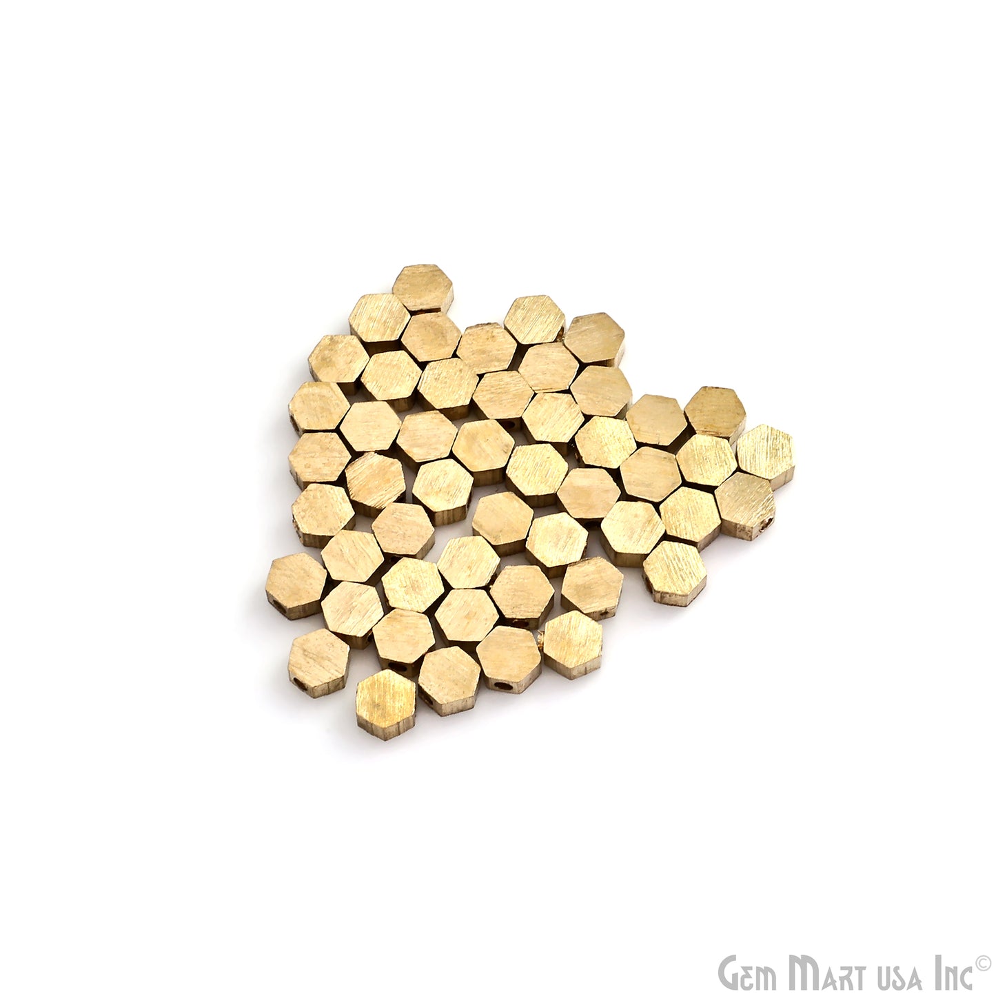 Brass Hexagonal Textured Surface Spacer Beads, Gold Plated Box shaped Connector Charms for Jewelry Making, DIY & Crafts