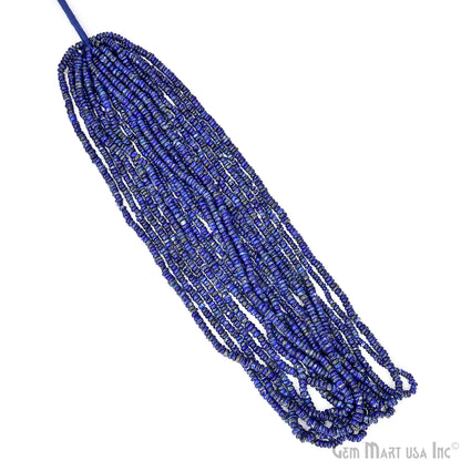 Lapis Rondelle Beads, 17 Inch Gemstone Strands, Drilled Strung Nugget Beads, Faceted Round, 3mm