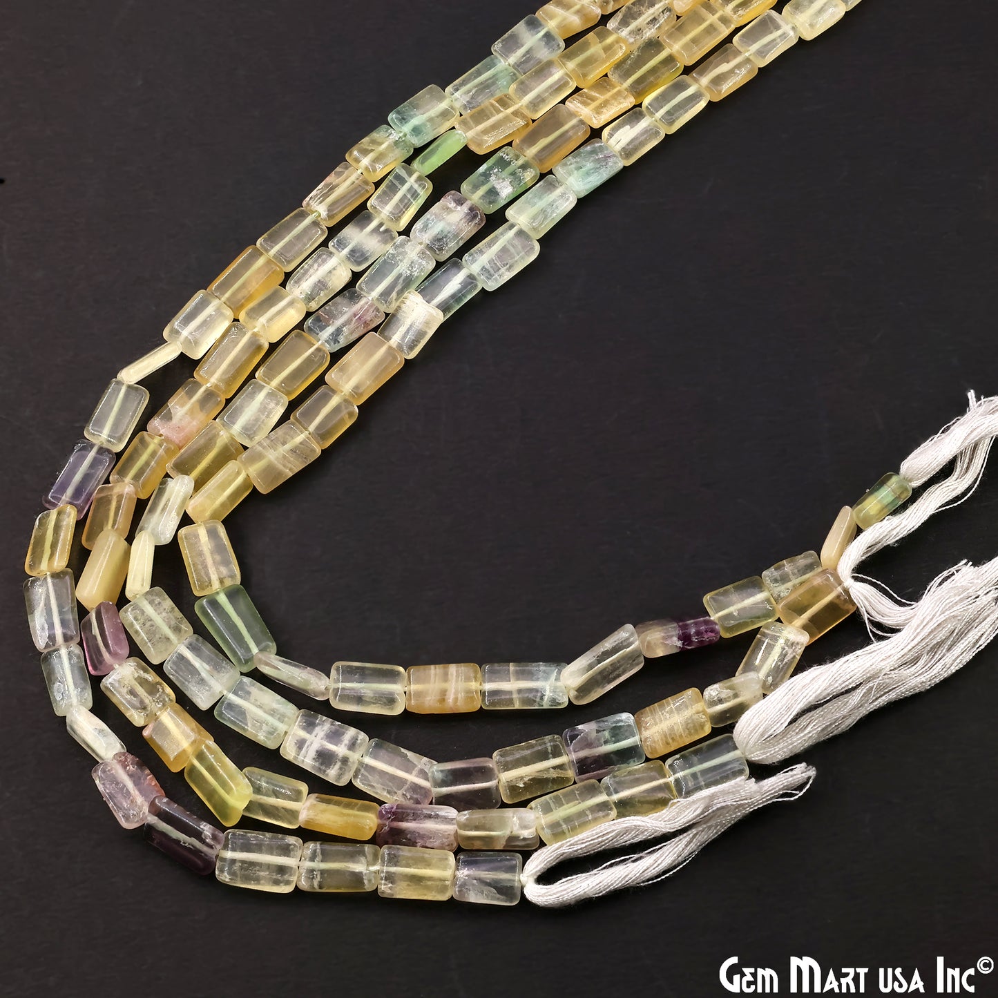 Fluorite Smooth Square Drilled Beads 7-10X6-7mm Waist Beads, Rondelle Bead Strand 13 Inch