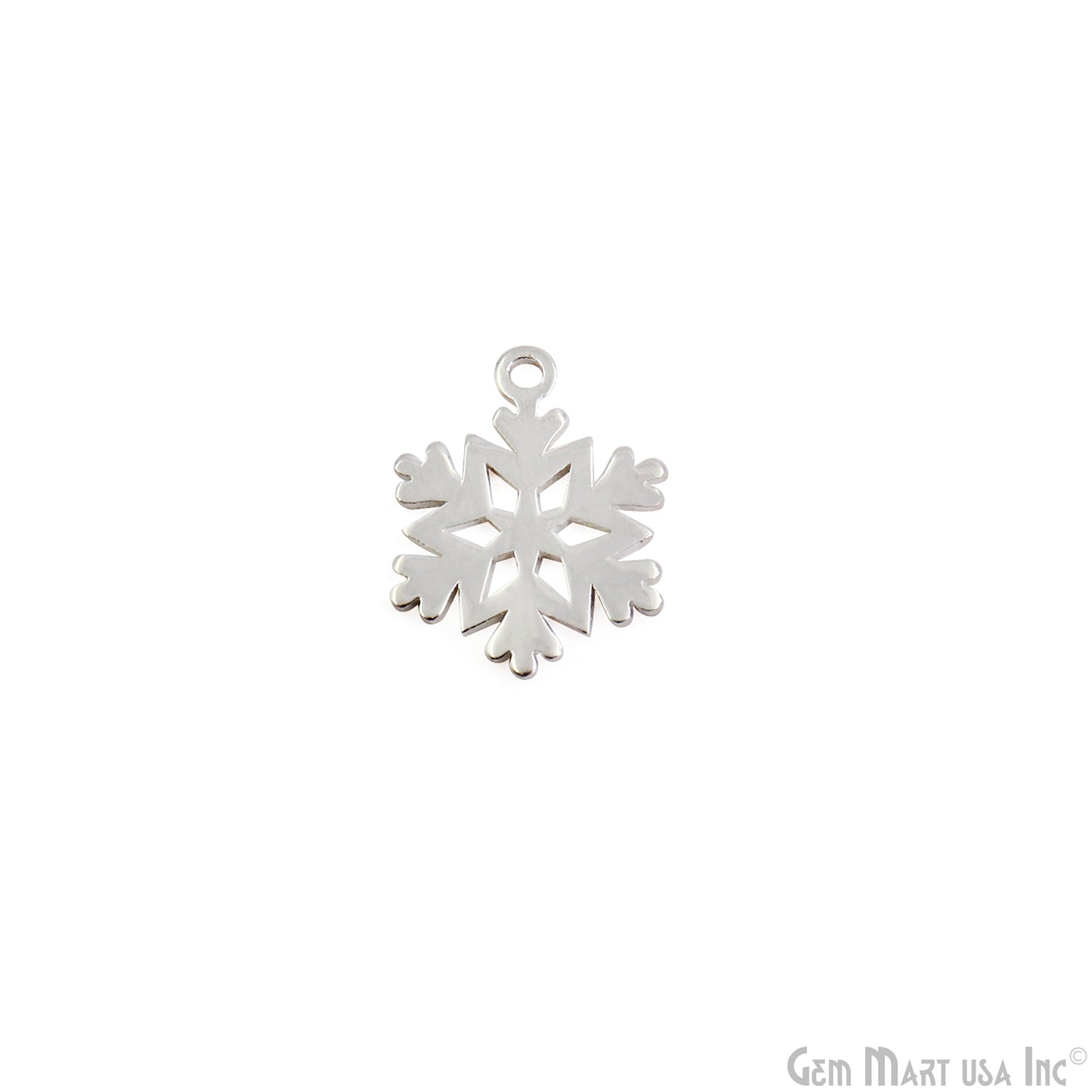 Snowflake Shape 16.2x12.2mm Silver Plated Textured Charm Minimalist Finding