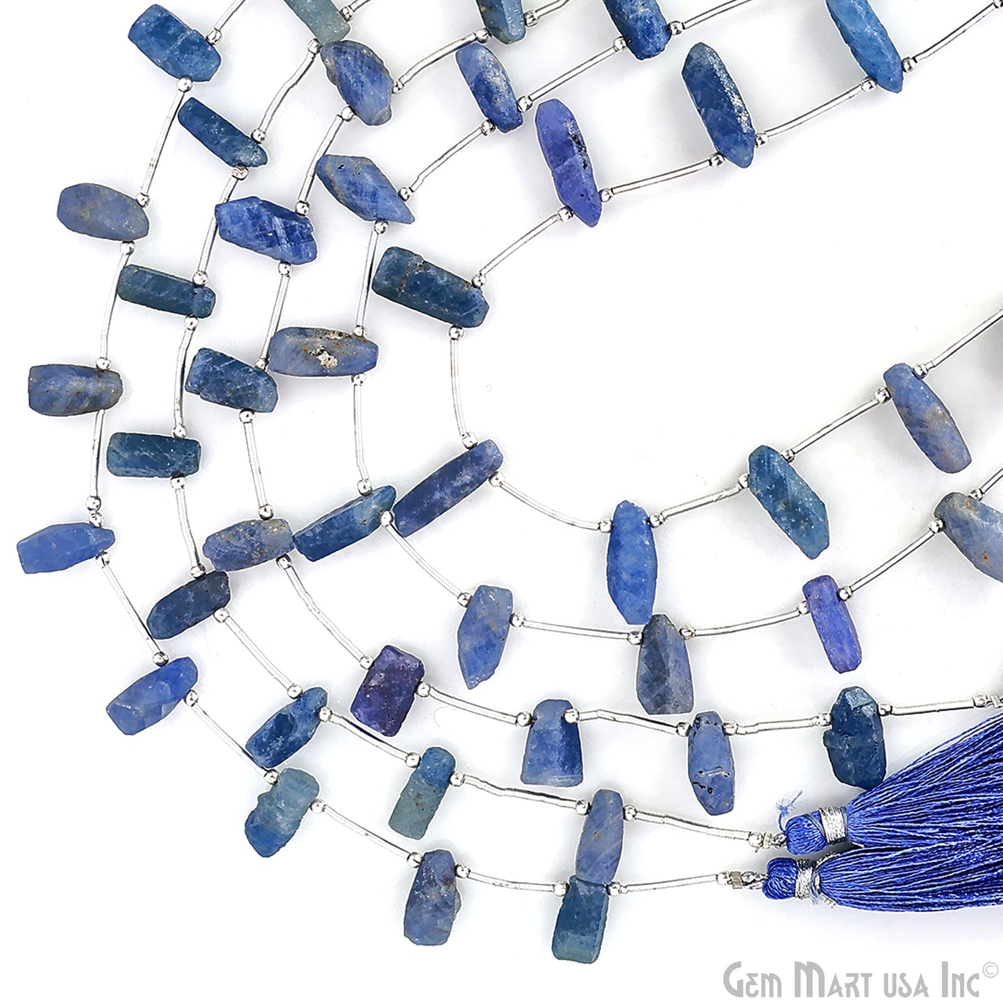 Sapphire Rough Beads, 9.5 Inch Gemstone Strands, Drilled Strung Briolette Beads, Free Form, 12x20mm