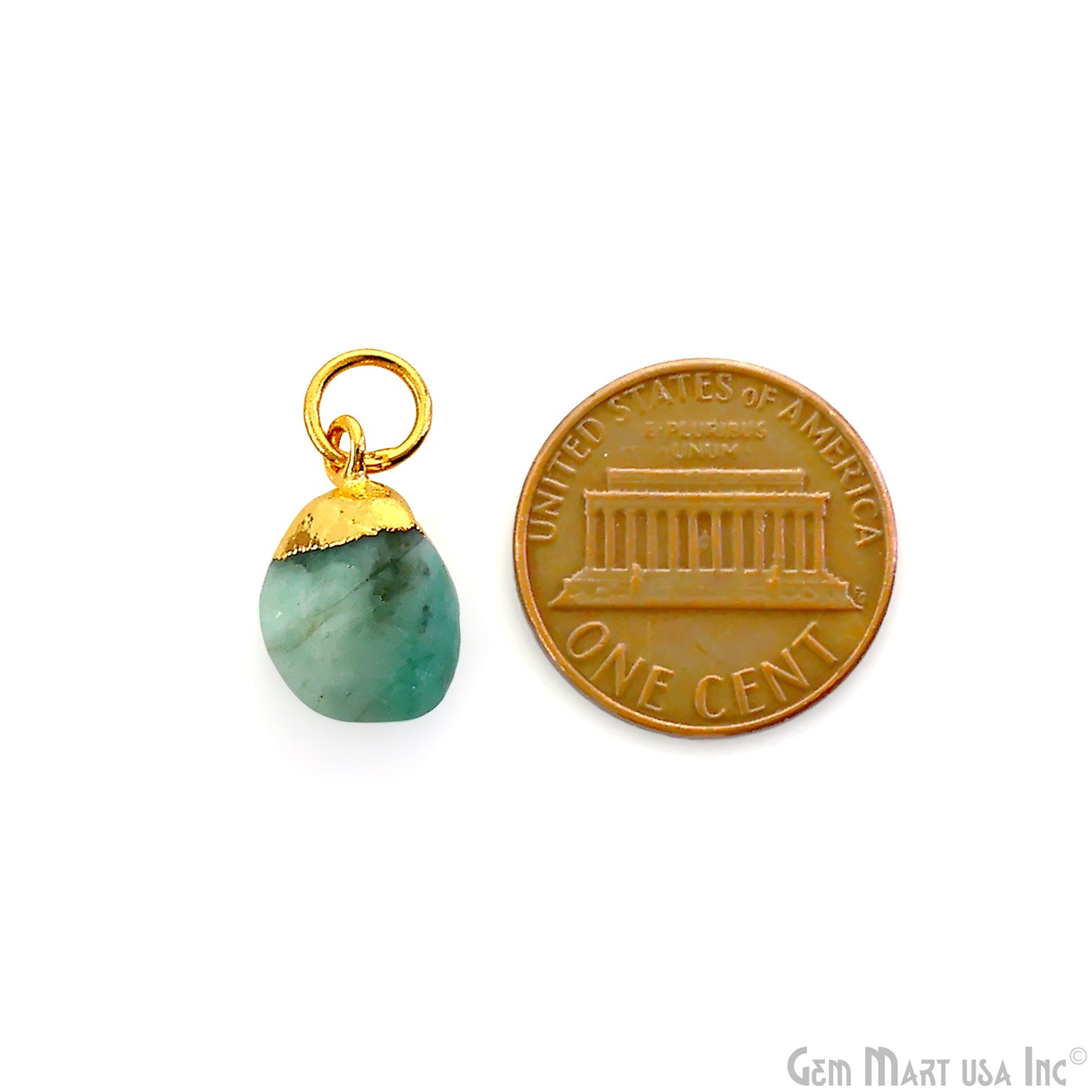 Rough Gemstone Gold Electroplated Single Bail Charm Connector