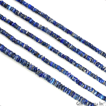 Lapis Smooth Round Drilled Beads 3-6mm Waist Beads, Rondelle Bead Strand 14 Inch