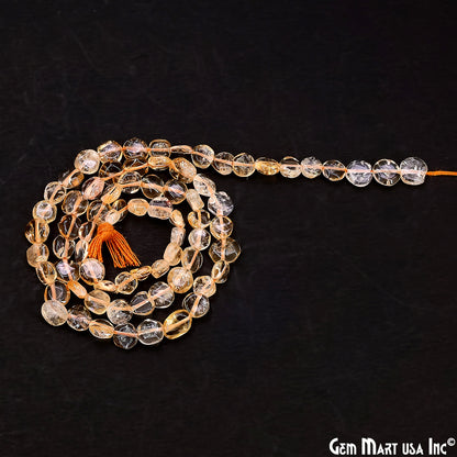 Golden Rutile Tumble Beads Free Form Drilled Beads 8X5mm Waist Beads, Rondelle Bead Strand 13 Inch