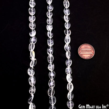 Crystal Tumble Beads Free Form Drilled Beads 9-13X6-7mm Waist Beads, Rondelle Bead Strand 13 Inch