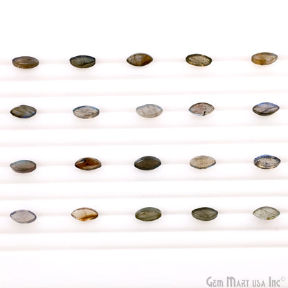 Labradorite Wholesale Gemstones, 100% Natural Semi-Precious Gems, Blue Flash Cabochon Loose Gems, 5x10mm, Marquise, 5PC Lot