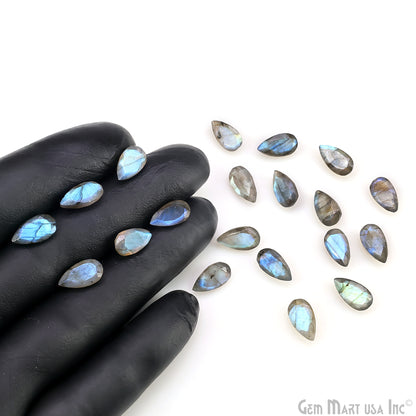 Labradorite Wholesale Gemstones, 100% Natural Semi-Precious Gems, Blue Flash Faceted Loose Gems, 7x13mm, Pears, 4PC Lot
