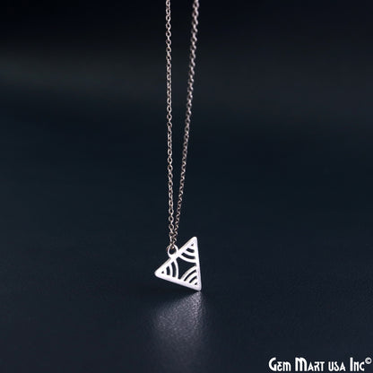 Triangle Shape Charm Laser Finding Silver Plated Charm For Bracelets & Pendants