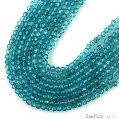 Apatite Rondelle Beads, 13 Inch Gemstone Strands, Drilled Strung Nugget Beads, Faceted Round, 2.5-3mm