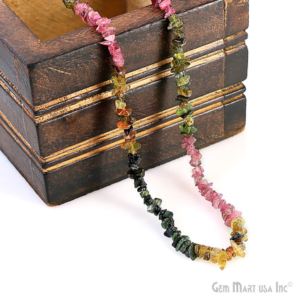 Multi Tourmaline Chip Beads, 34 Inch, Natural Chip Strands, Drilled Strung Nugget Beads, 3-7mm, Polished, GemMartUSA (CHMT-70001)