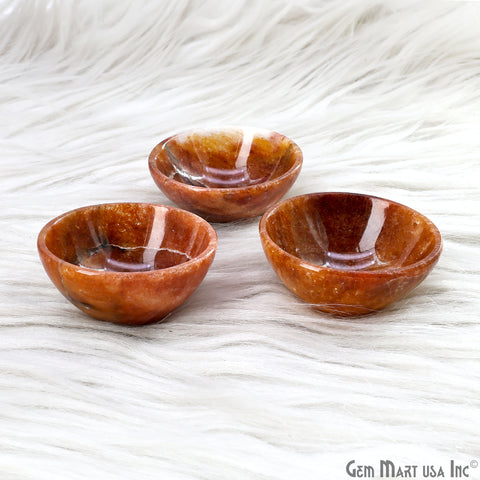 Natural Sunstone Mini Carved Gemstone Bowl Cup 2 inch