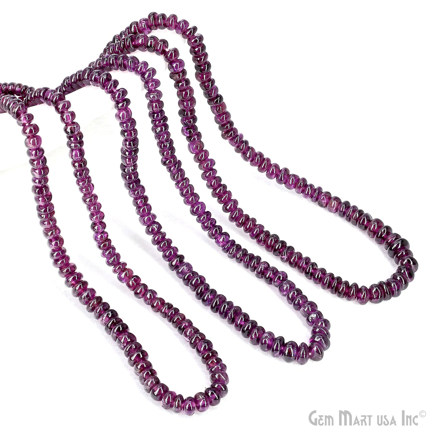 Rhodolite Rondelle Beads, 17 Inch Gemstone Strands, Drilled Strung Nugget Beads, Faceted Round, 3mm